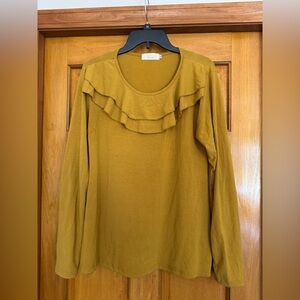 Mustard Ruffle Blouse
